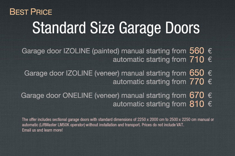 Best prices for standard size garage doors